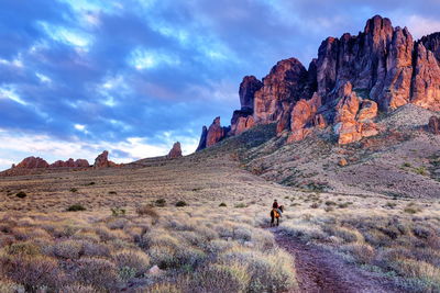 Panoramic view of desert against sky