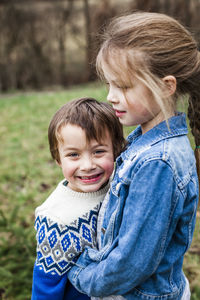 Portrait of happy mother and daughter