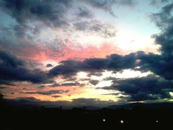 Scenic view of dramatic sky during sunset