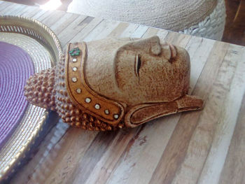 High angle view of shoes on table