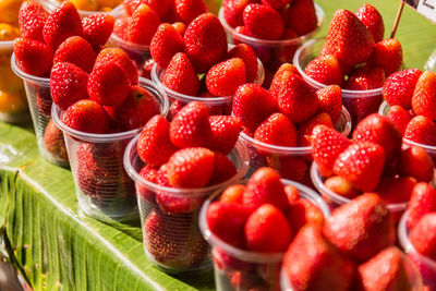 Close-up of strawberries in bowl