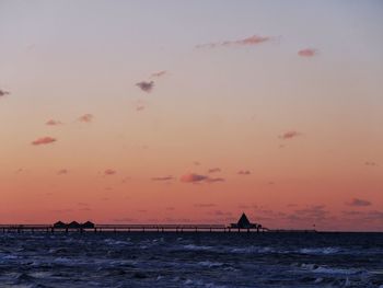 Scenic view of sea at sunset