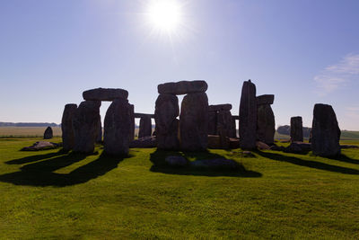 Stone structure in park against sky