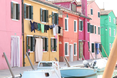 Clothes drying outside building