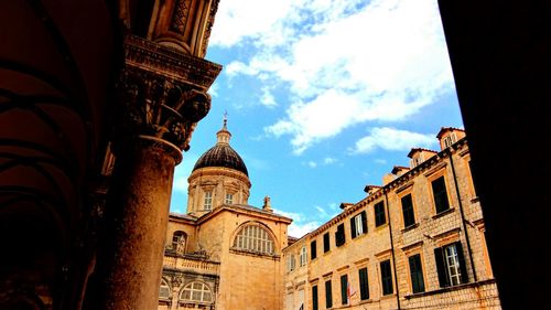 Low angle view of historical building against sky