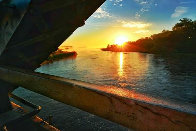 Scenic view of sea at sunset