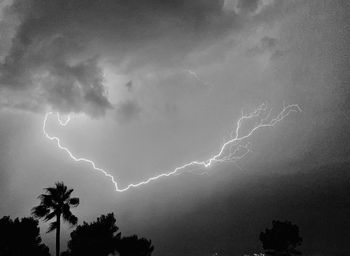 Low angle view of lightning in sky