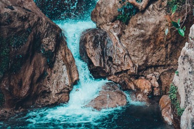 Scenic view of waterfall