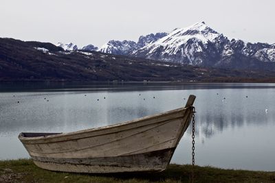 Scenic view of lake and mountains