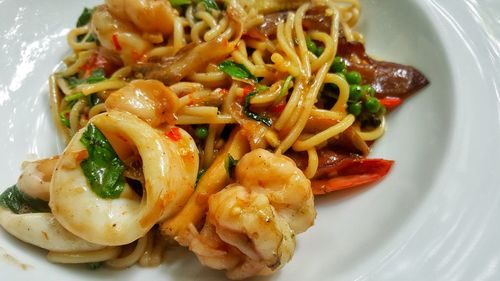 Close-up of pasta in plate