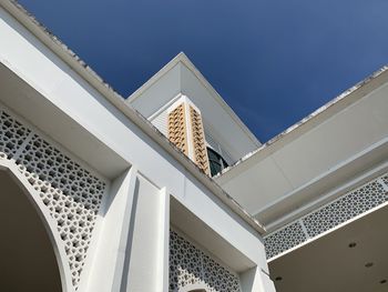 Low angle view of modern building against clear sky