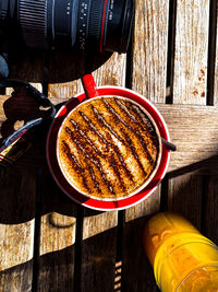 Directly above shot of breakfast on table