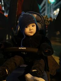 Portrait of cute boy wearing hat