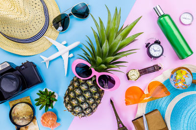 High angle view of sunglasses on table