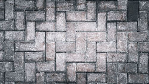 High angle view of stone wall