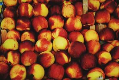 Full frame shot of apples in market