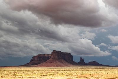 Storm clouds over desert