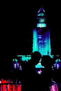 Illuminated lights at night
