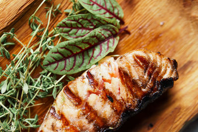 Close-up of food on cutting board