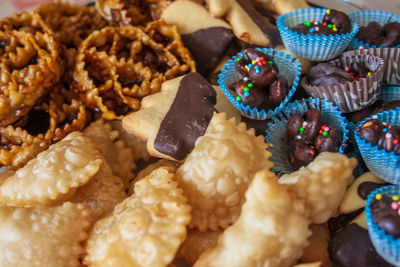 High angle view of cupcakes