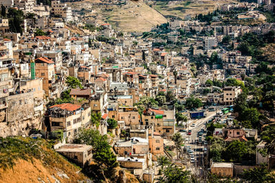 High angle view of townscape against buildings