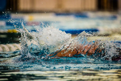 Close-up of swimming pool in sea