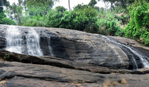 Scenic view of waterfall