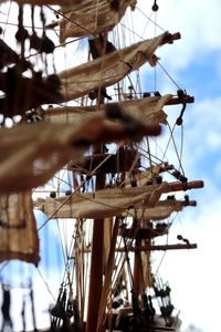 Low angle view of sailboat against sky