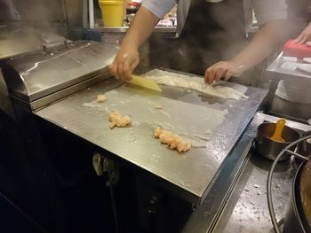 Close-up of preparing food