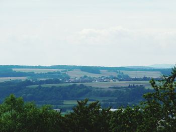 High angle view of landscape against sky