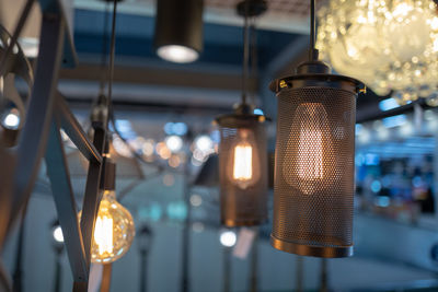 Close-up of illuminated light bulb