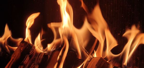 Close-up of bonfire