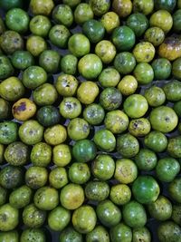 Full frame shot of lemons in market