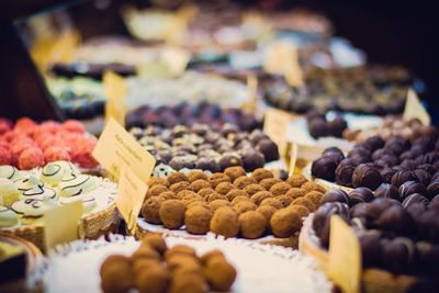 High angle view of food for sale at market