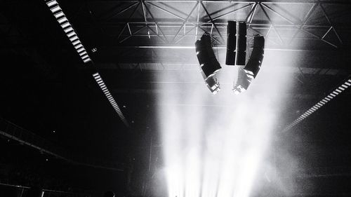 Low angle view of illuminated lights