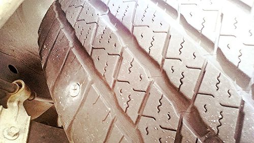 High angle view of carving on wall