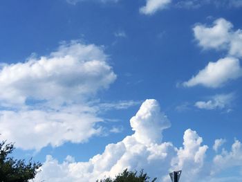 Low angle view of clouds in blue sky