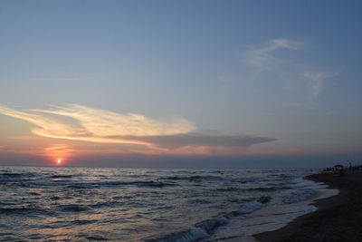 Scenic view of sea at sunset