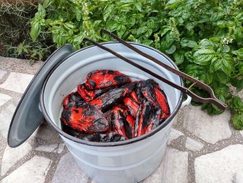 Roasted peppers for the traditional bulgarian lutenitsa