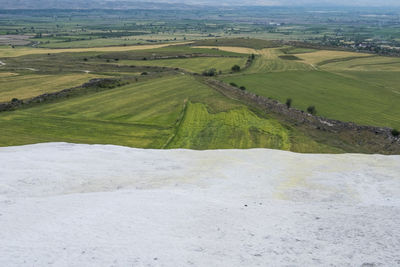 High angle view of agricultural field