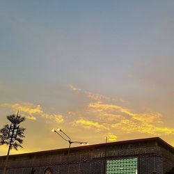 High section of built structure at sunset