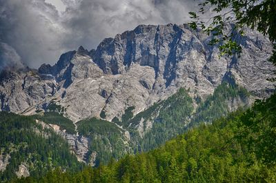 Scenic view of rocky mountains against sky