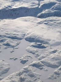 High angle view of snow covered mountain
