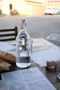 Close-up of glass on table