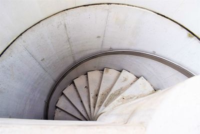 High angle view of spiral staircase