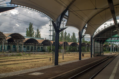 Railroad tracks against sky
