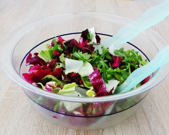 Close-up of vegetable salad on table