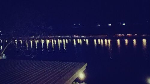 Illuminated lights at night