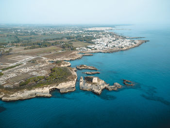 High angle view of sea against sky