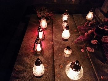 Close-up of bottles on table